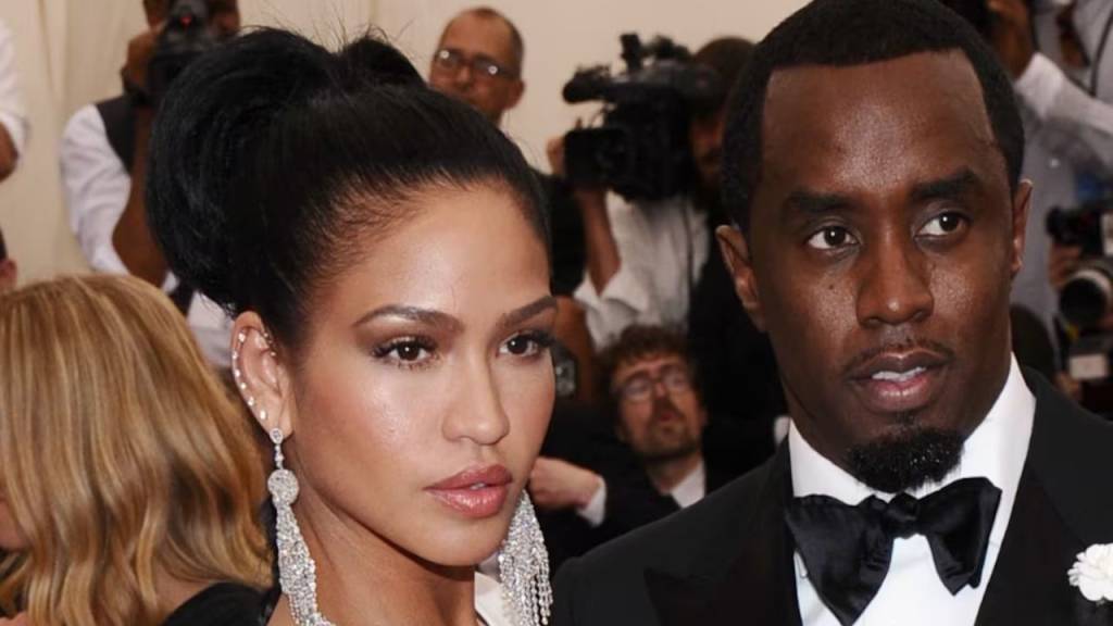 p-diddy-entenda-o-caso-do-rapper Imagem de Cassie Ventura e P Diddy visto lateralmente em uma premiação