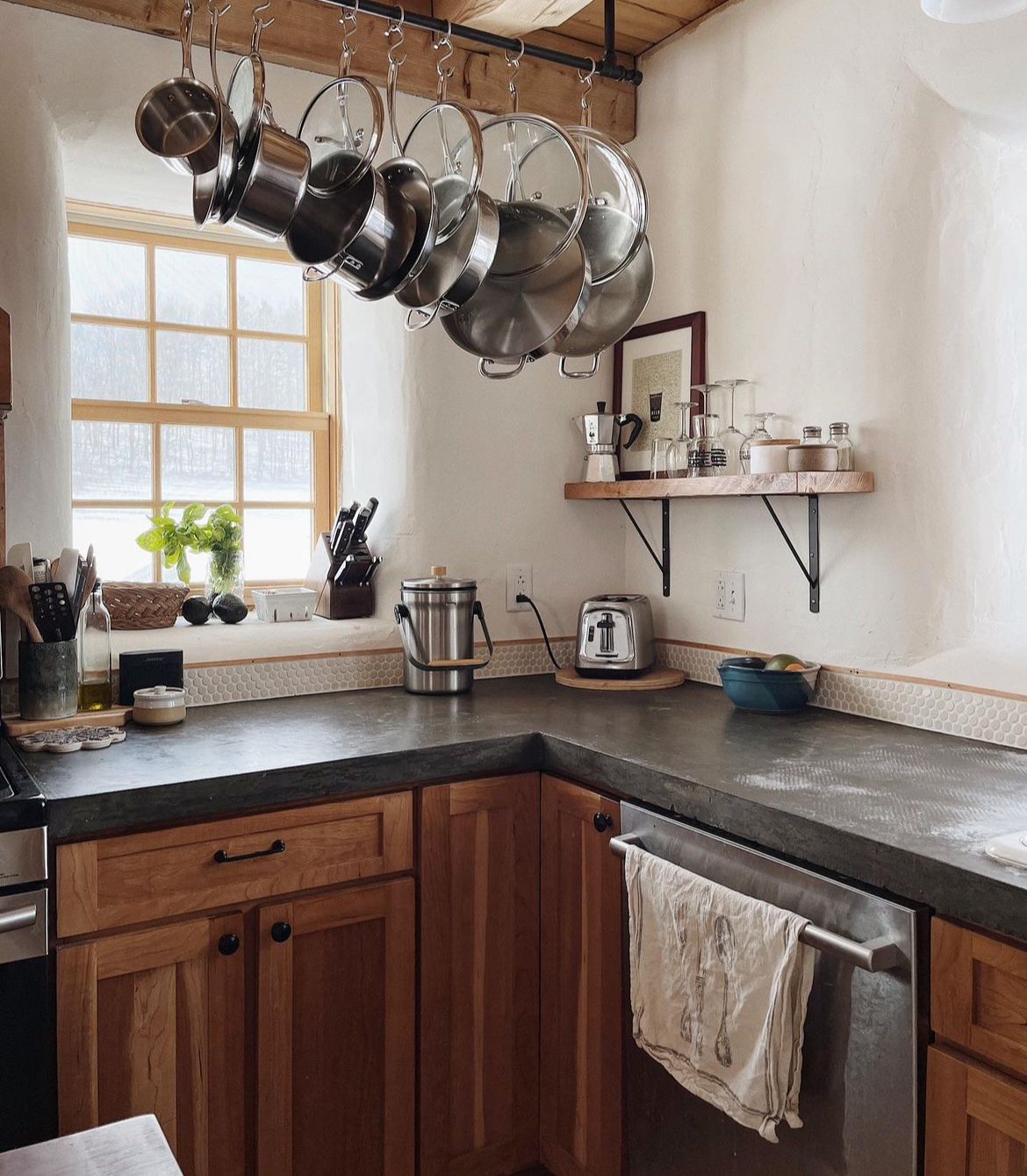 Concreto é um material perfeito para cozinhas modernas