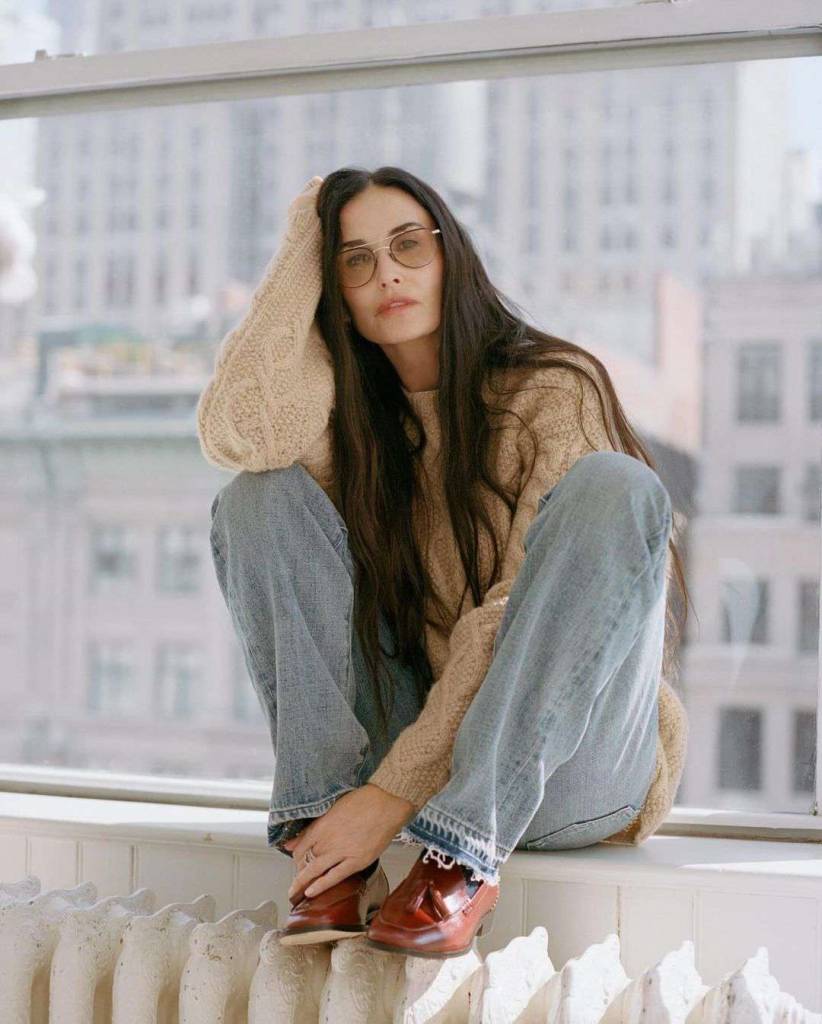Demi Moore veste look vintage