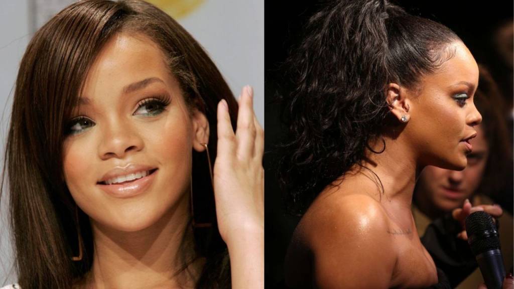 Rihanna já usou o cabelo chocolate, principalmente no começo da carreira