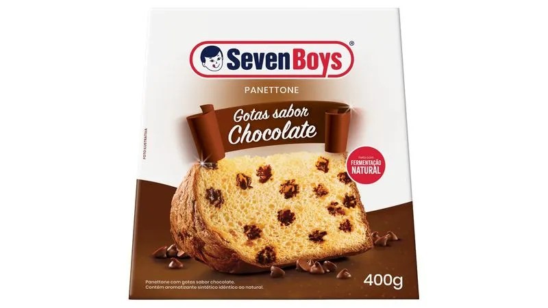 Seven Boys - Panettone Gotas Sabor Chocolate (R$ 17,99 - 400g)