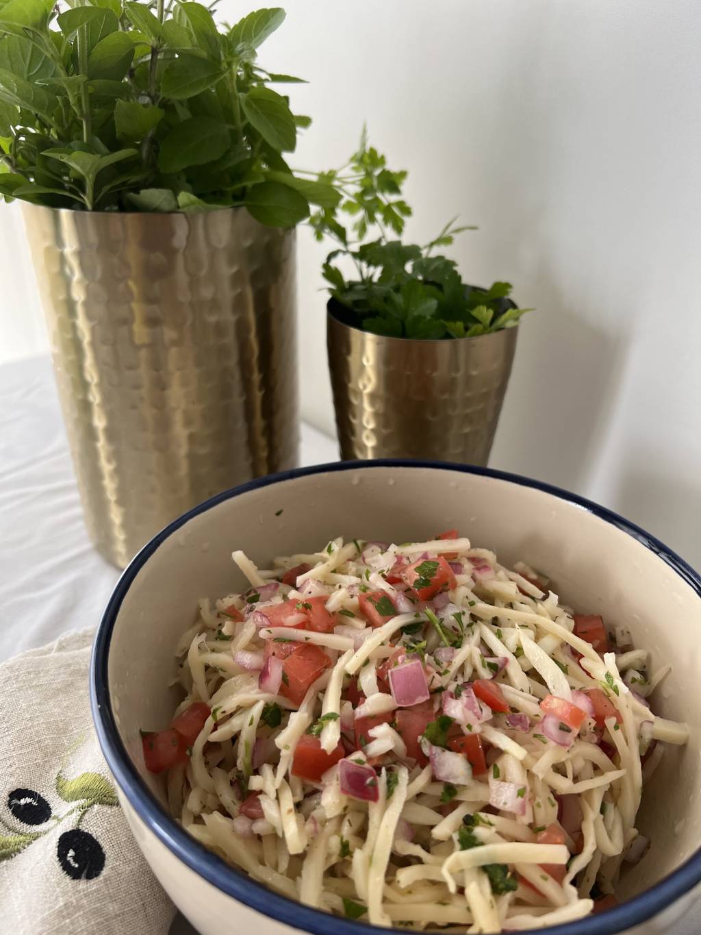 Salada de pupunha com vinagrete Receitas de salada para o verão