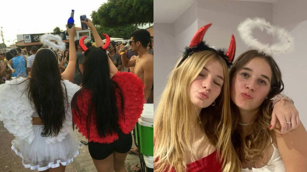 Anjinho e diabinho tem tudo a ver com o Carnaval