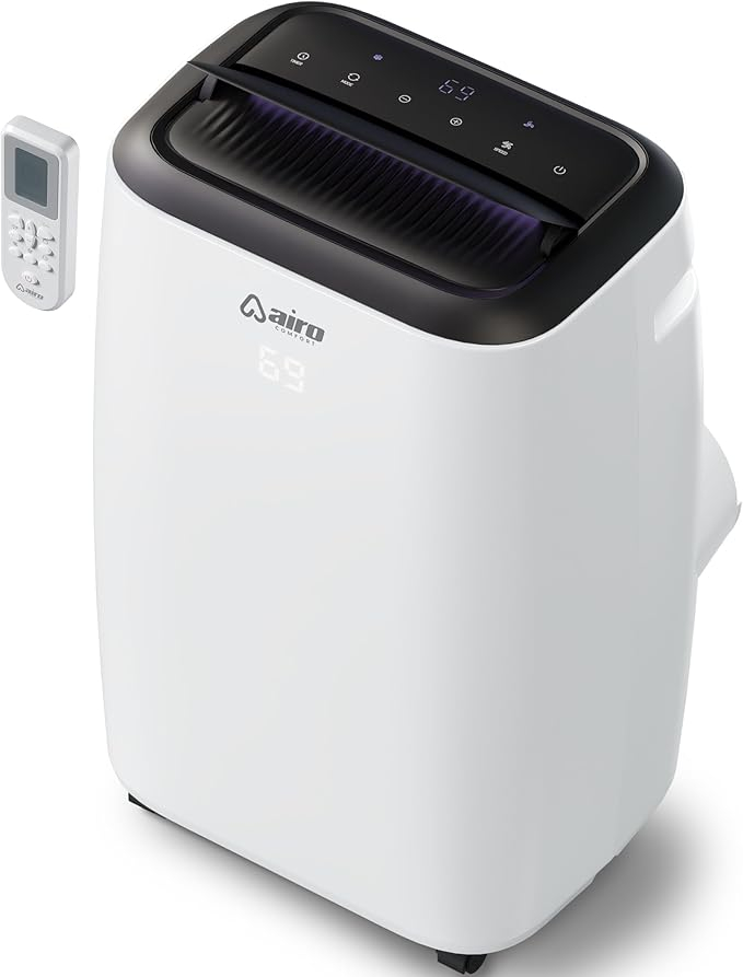 ar-condicionado-airo (1) AIRO COMFORT Ar condicionado portátil 14000 BTU para sala de 700 m², unidade CA de chão com controle remoto e kit de instalação DYI