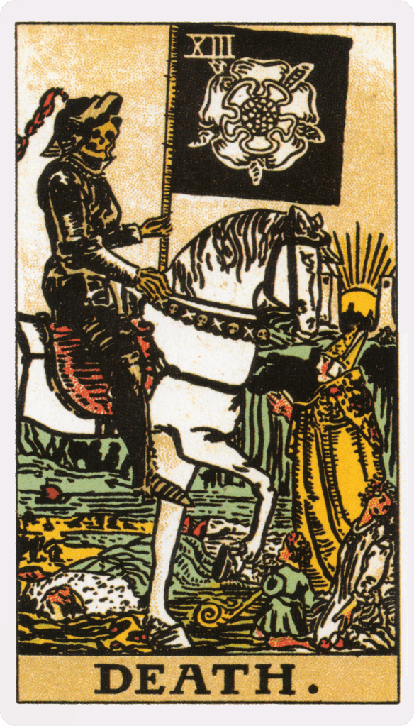 Carta da Morte no tarô de Rider-Waite.