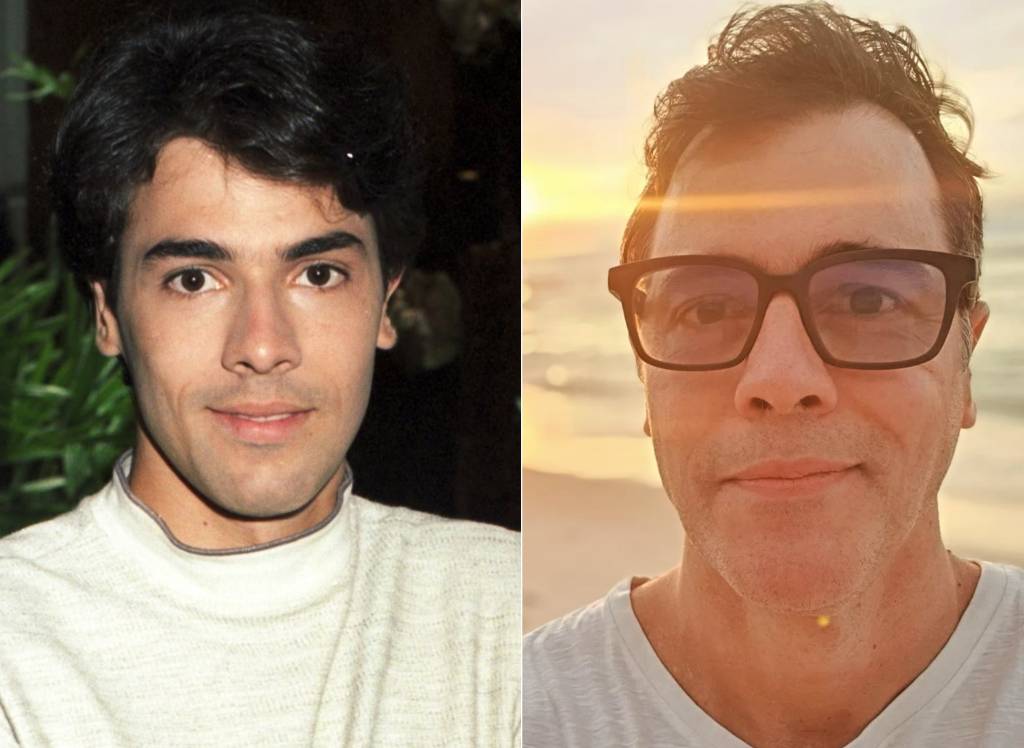 Claudio Lins como Bruno em História de Amor e atualmente, aos 52 anos