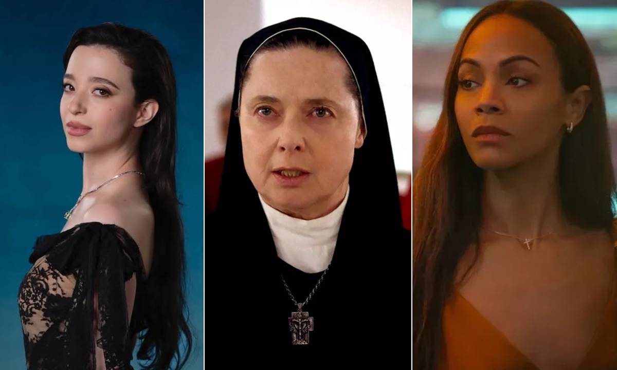 Mickey Madison, Isabella Rossellini e Zoe Saldaña, na nata das inficadas a Melhor Atriz de Melhor Atriz Coadjuvante