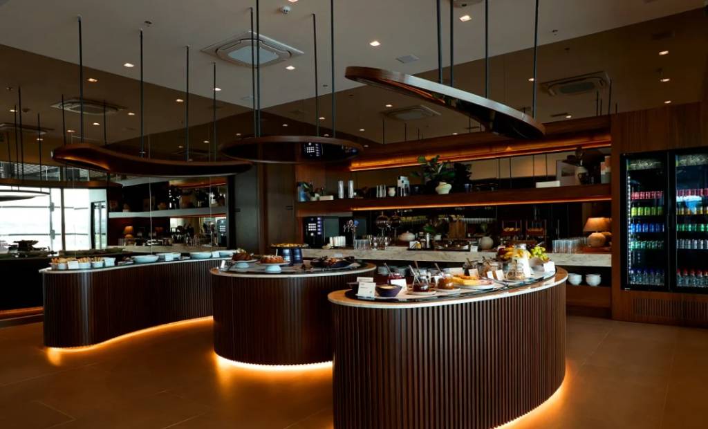 O buffet da nova sala VIP do Aeroporto de Guarulhos