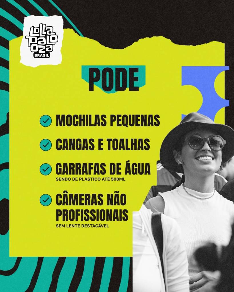 O que pode levar no Lollapalooza 2025