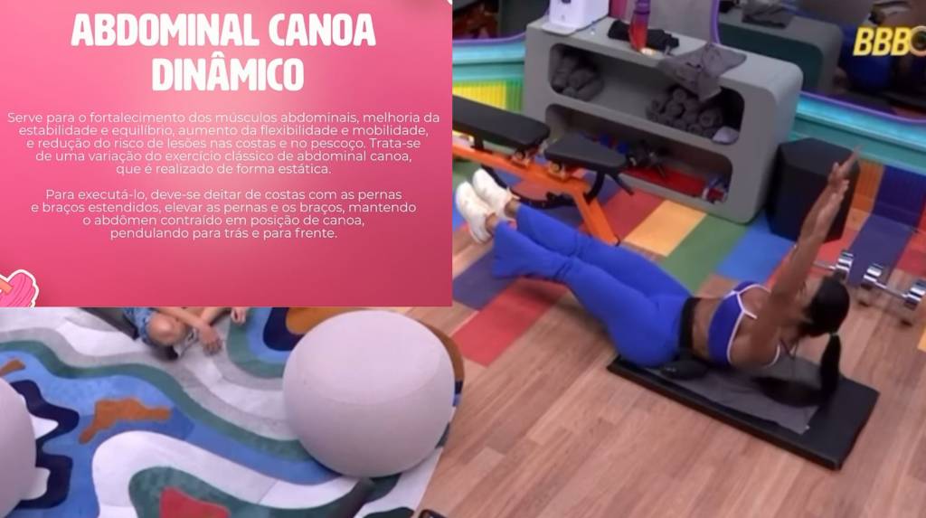 Abdominal Canoa Dinâmico era um dos exercícios que Gracyanne Barbosa fazia na academia do BBB 25