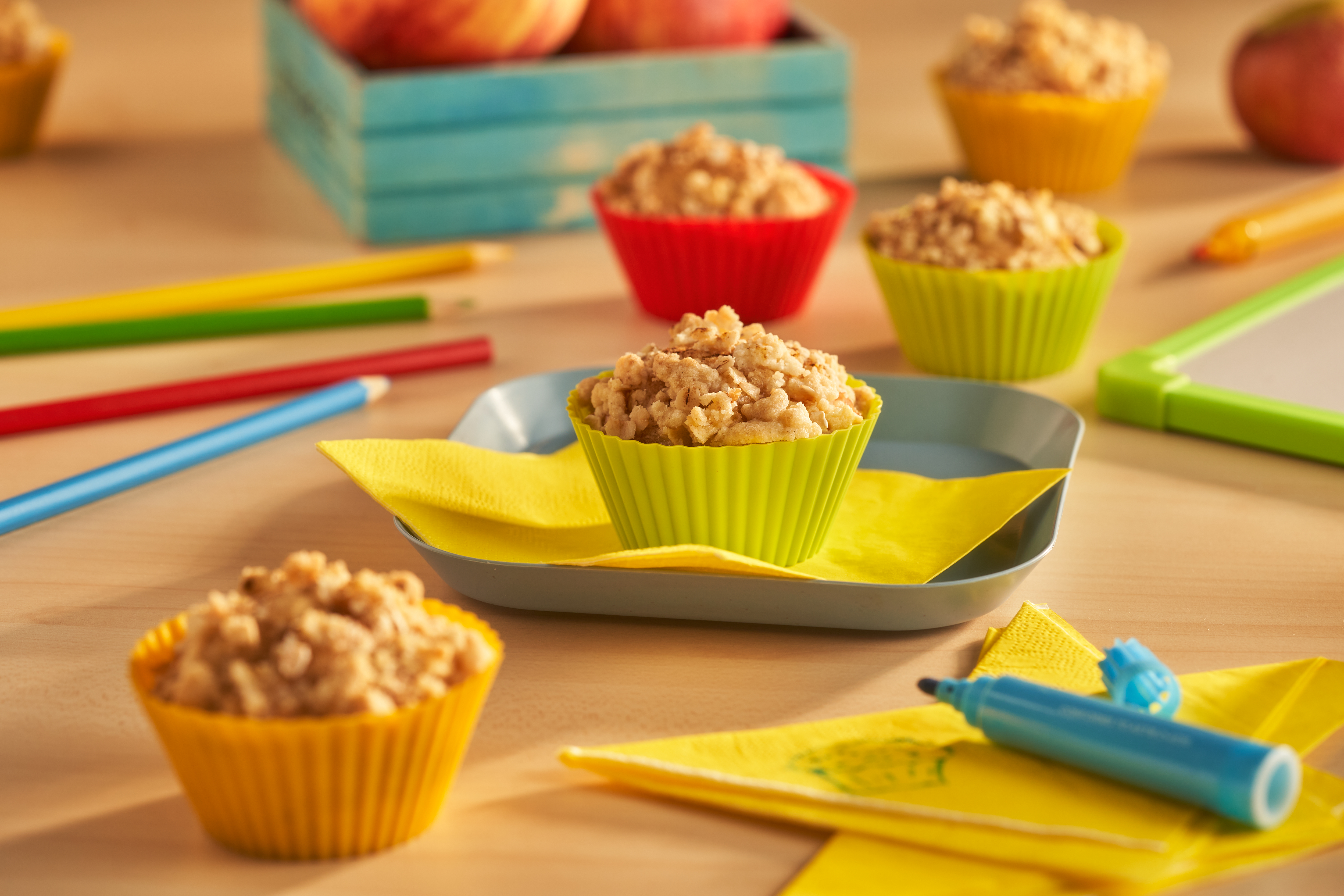 Receita de muffins de banana, maçã e aveia