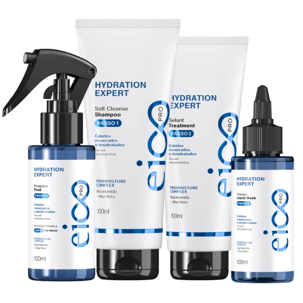 Kit Eico Pro Hydration System Expert Hidratação Profunda Reparação Capilar 400ml