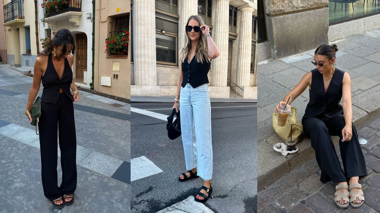 O colete de alfaiataria sozinho deixa o look mais sexy e elegante