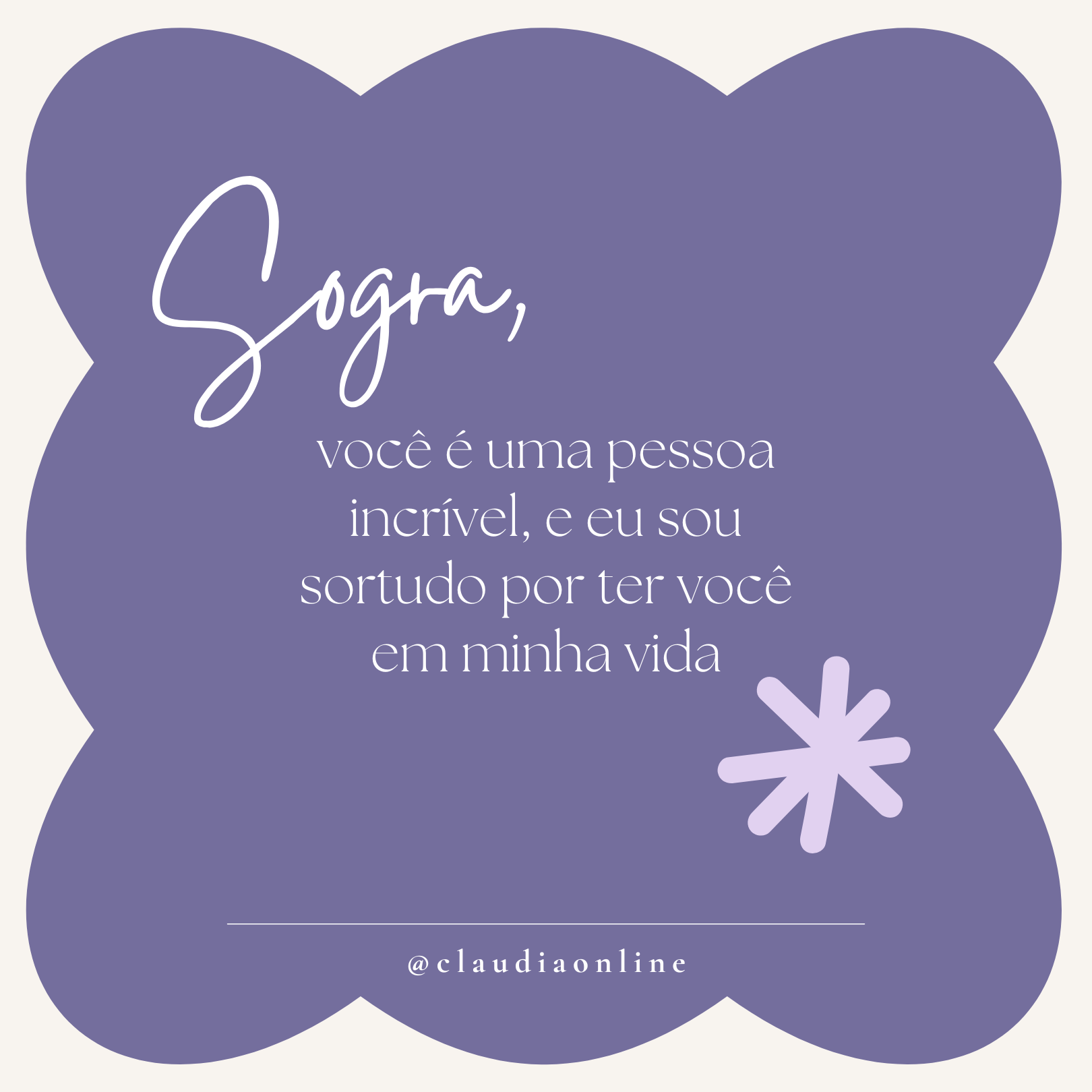 Frase para o