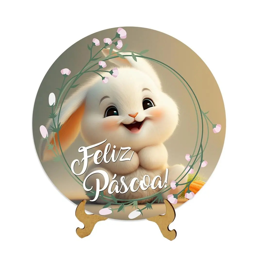 Suporte com placa decorativa para a Páscoa