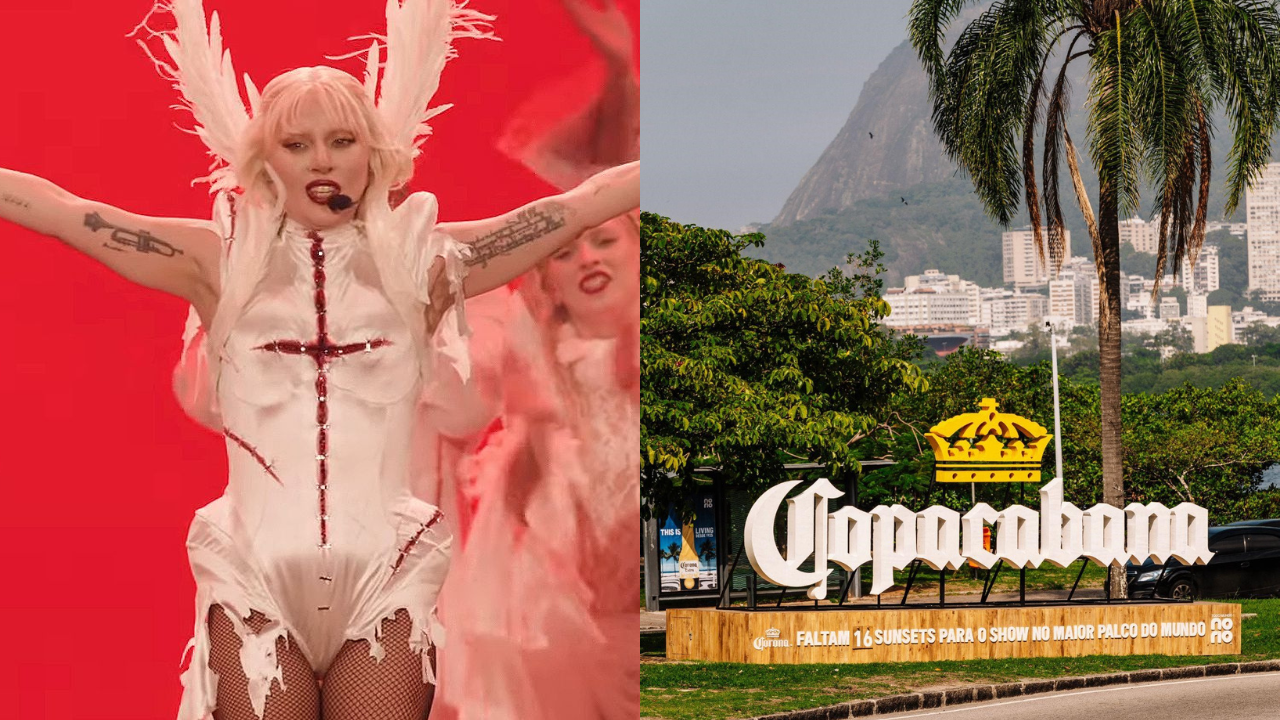 Instalações temáticas no Rio antecedem a aguardada chegada de Lady Gaga ao país após mais de uma década.
