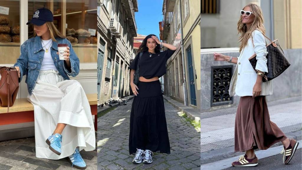 Saia e tênis: 6 combinações estilosas para testar já!