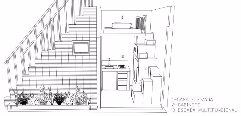 Planta da casa de 4 metros quadrados
