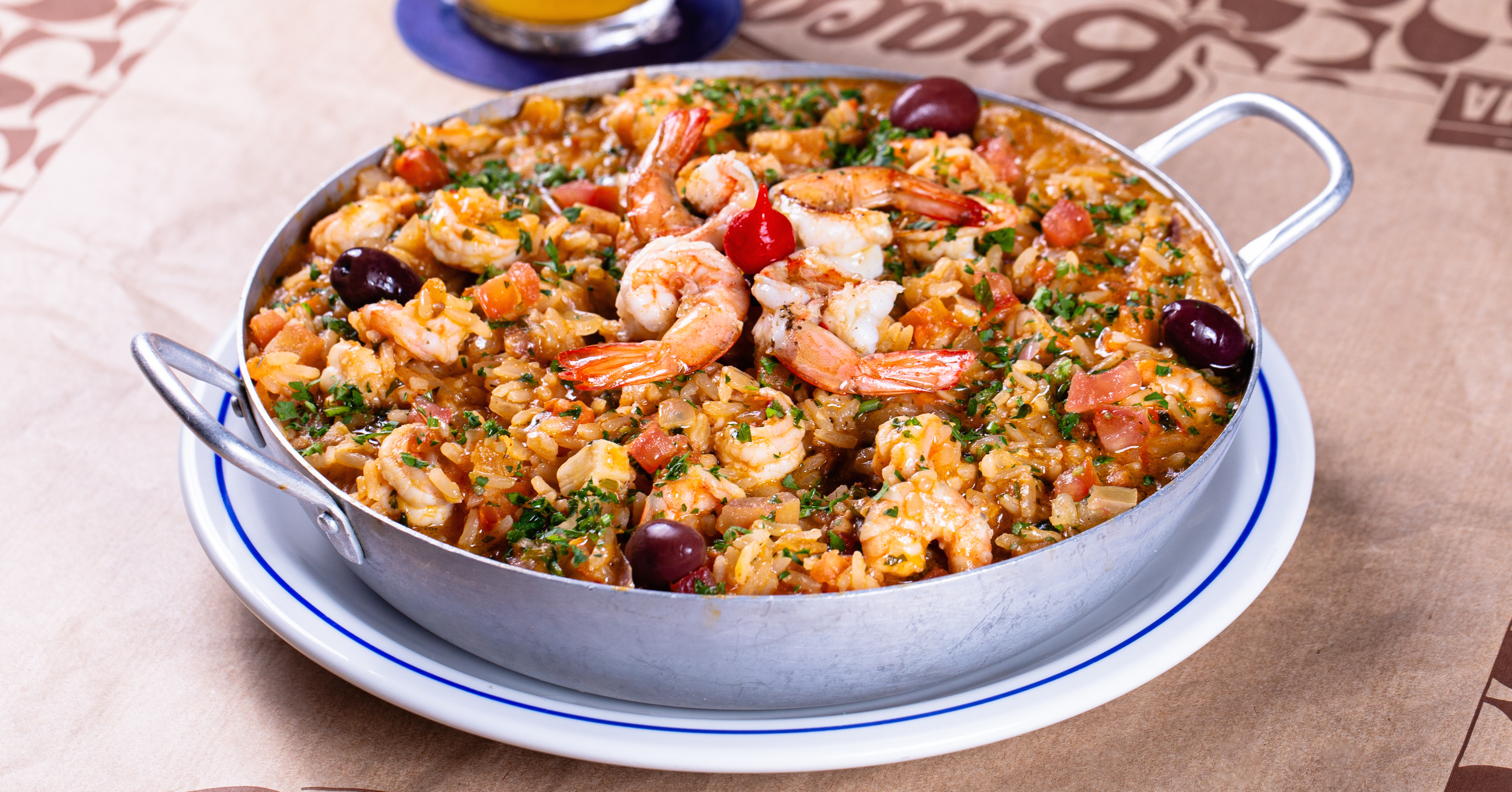 Arroz caldoso de camarão