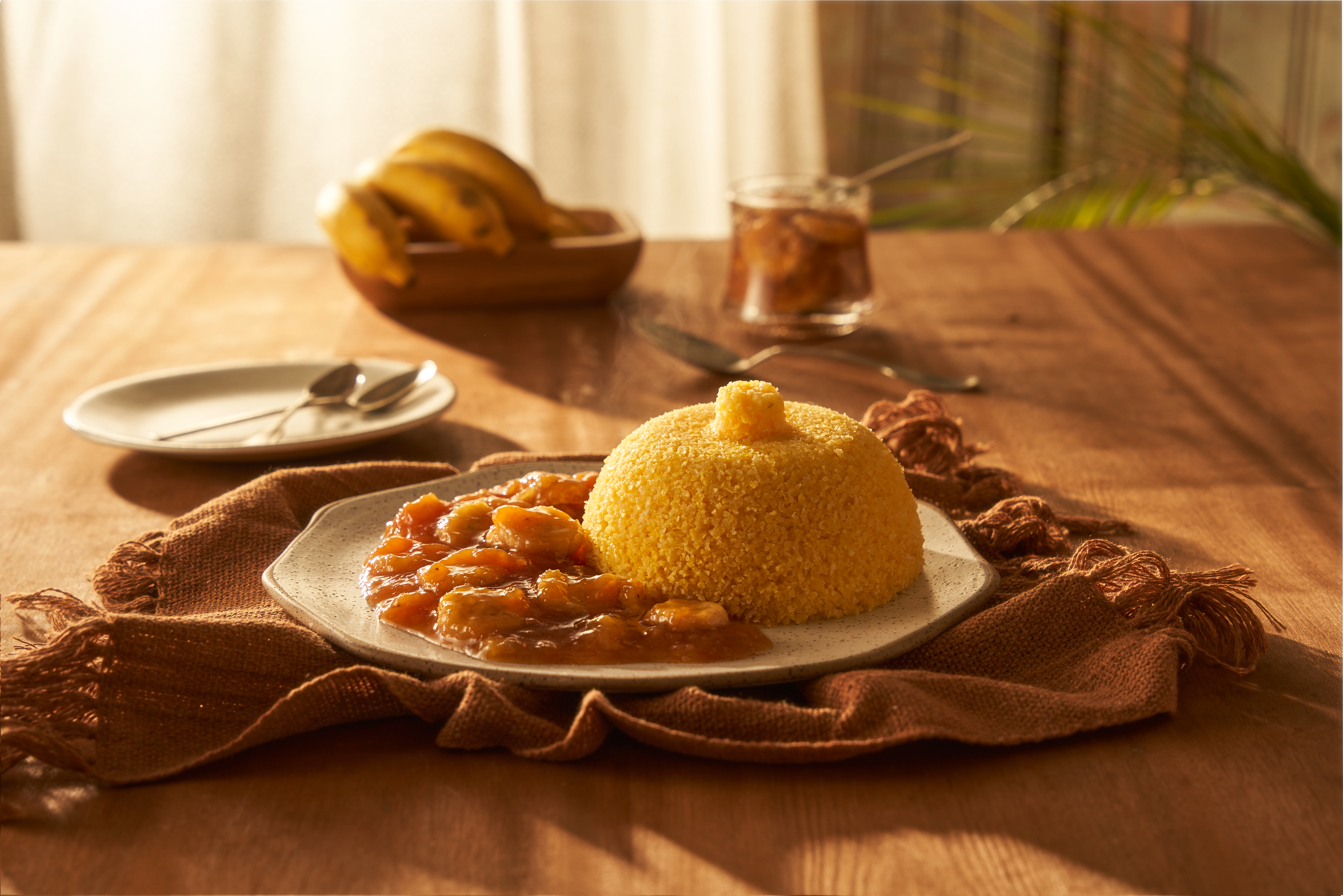 Receita de cuscuz com doce de banana e canela
