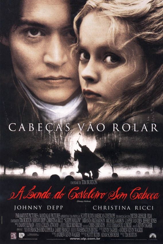 Poster do filme A Lenda do Cavaleiro Sem Cabeça, dirigido por Tim Burton.