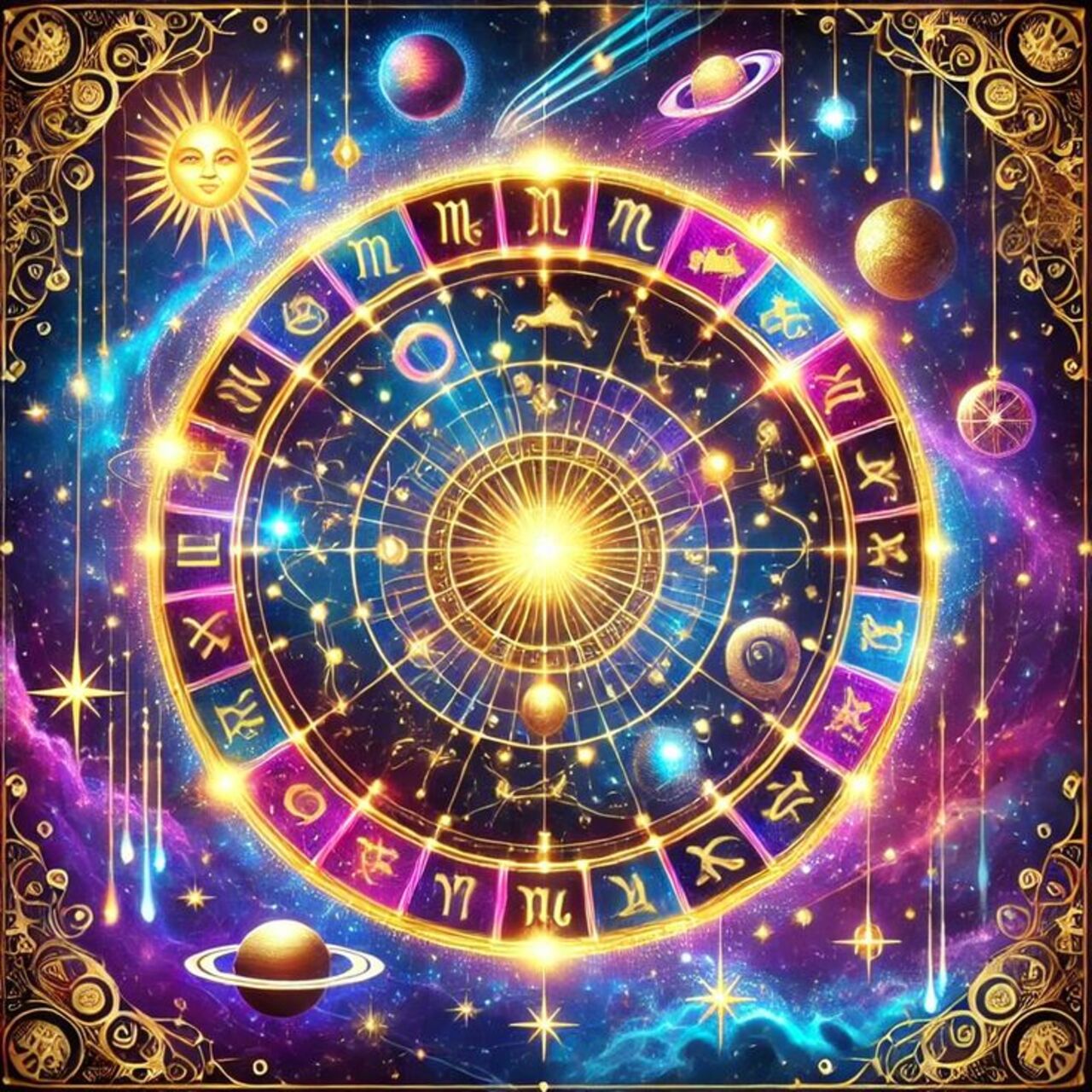 Mapa Astral com os planetas e signos