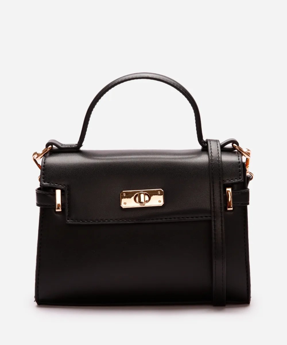 Bolsa preta de couro