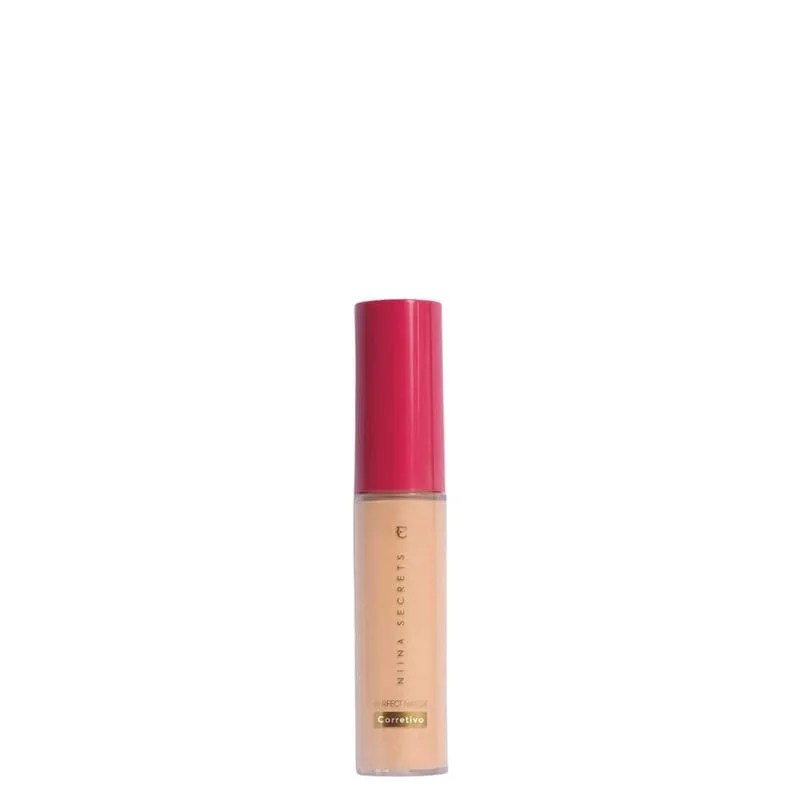 Imagem de embalagem de corretivo transparente com tampa rosa pink.