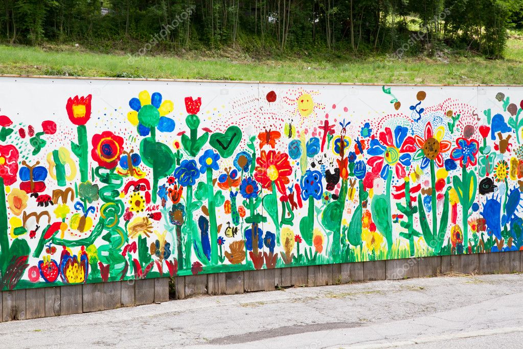 decoracao-muro-2 Imagem de muro com pintura de flores