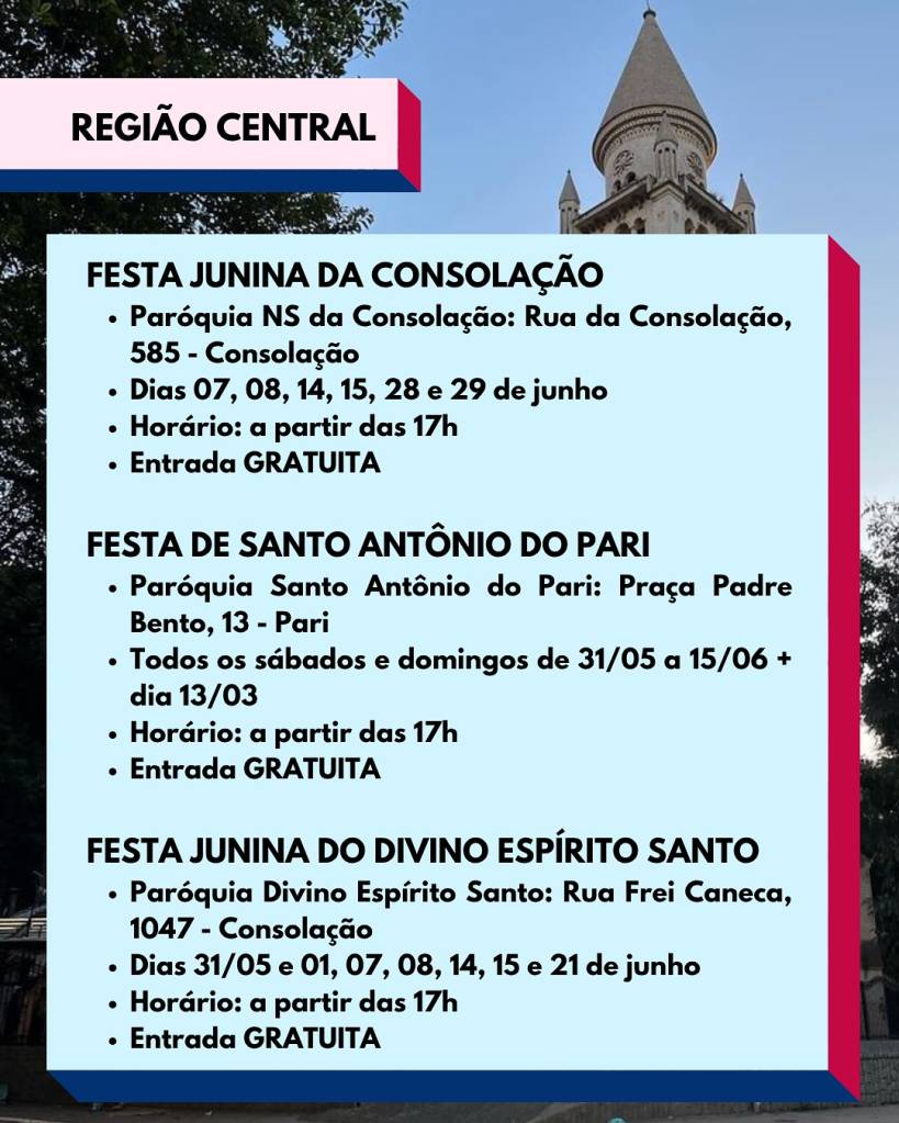 festa-junina-sao-paulo-centro Algumas das festas juninas em igrejas da região central de São Paulo em 2025