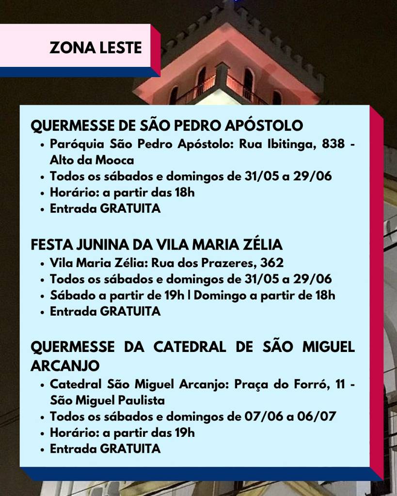 festa-junina-sao-paulo-zona-leste Quermesses e festas juninas agitam a zona Leste de São Paulo em 2025