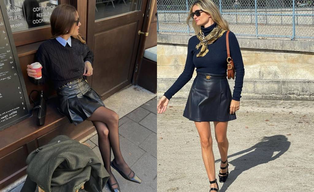 Saia de couro para usar à noite: 5 inspirações elegantes