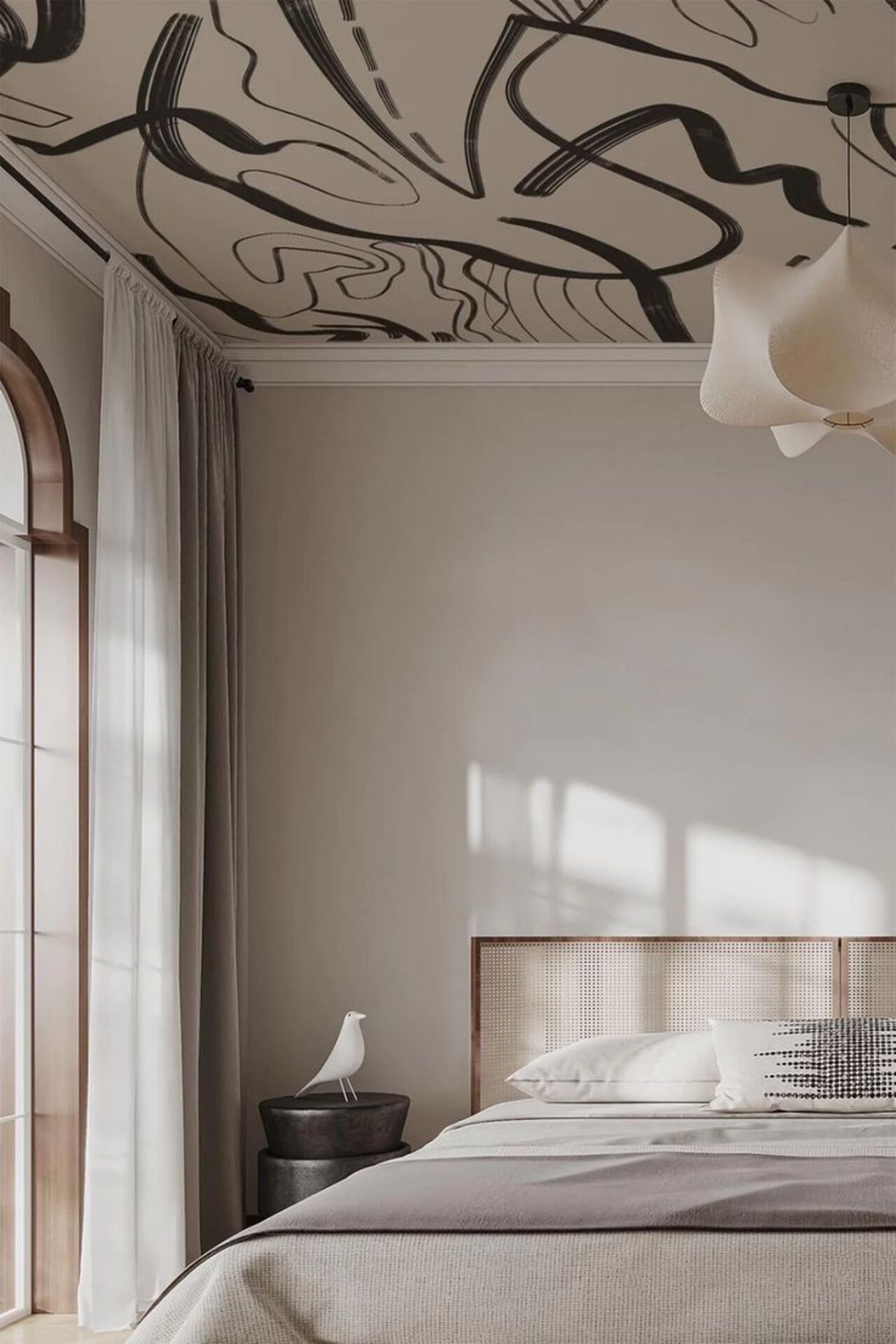 Com cores e pinturas mais delicadas, é possível aderir um estilo minimalista com tetos decorados.