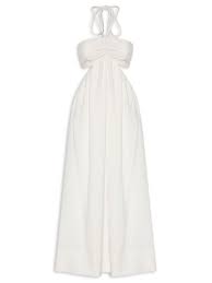 Vestido longo, branco e com decote nas costas