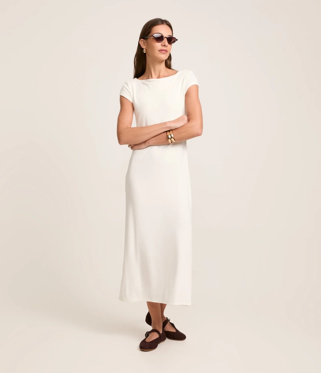 Vestido branco midi