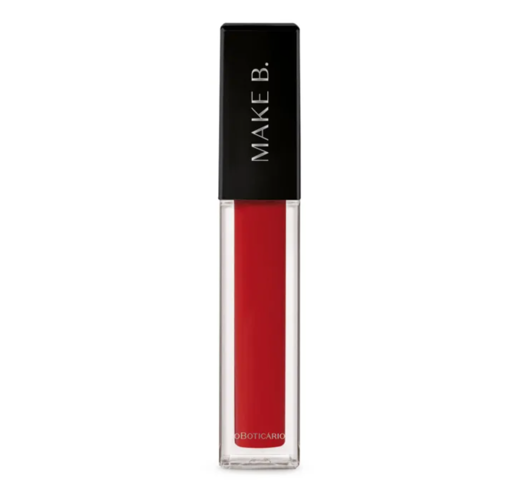 Batom Líquido Mate Vermelho Red Blossom, de Make B.