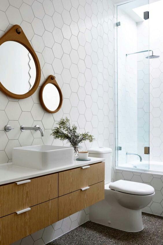 azulejos-hexagonais Revestimentos em formatos geométricos estão em alta