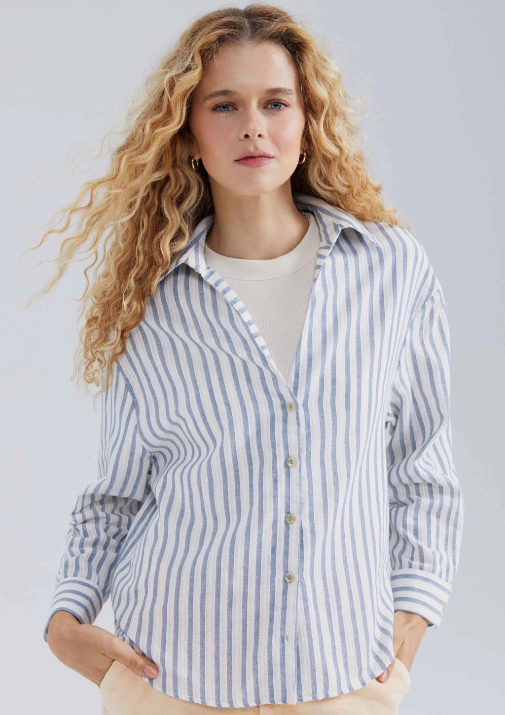 Camisa listrada azul