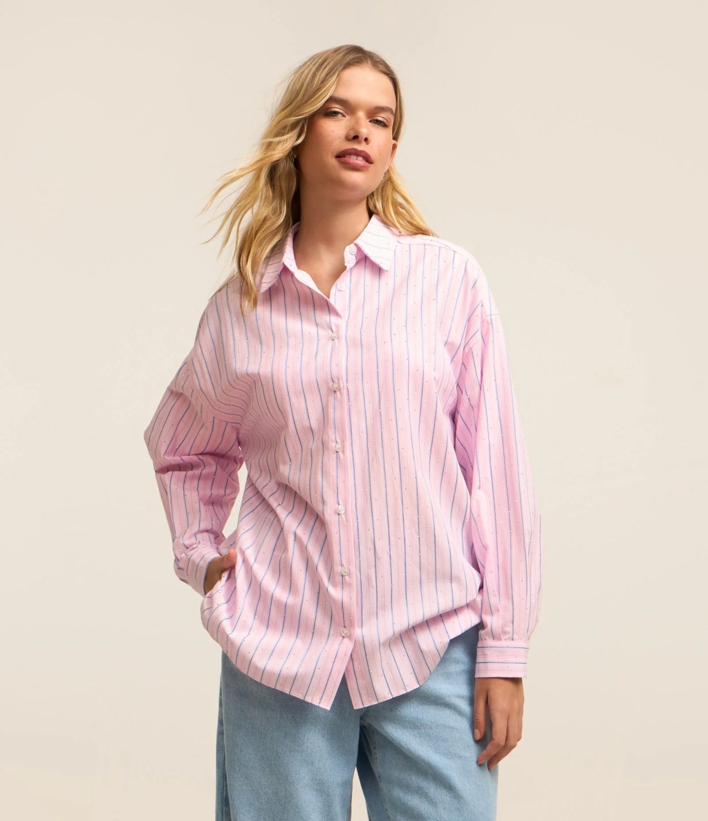 Camisa listrada rosa