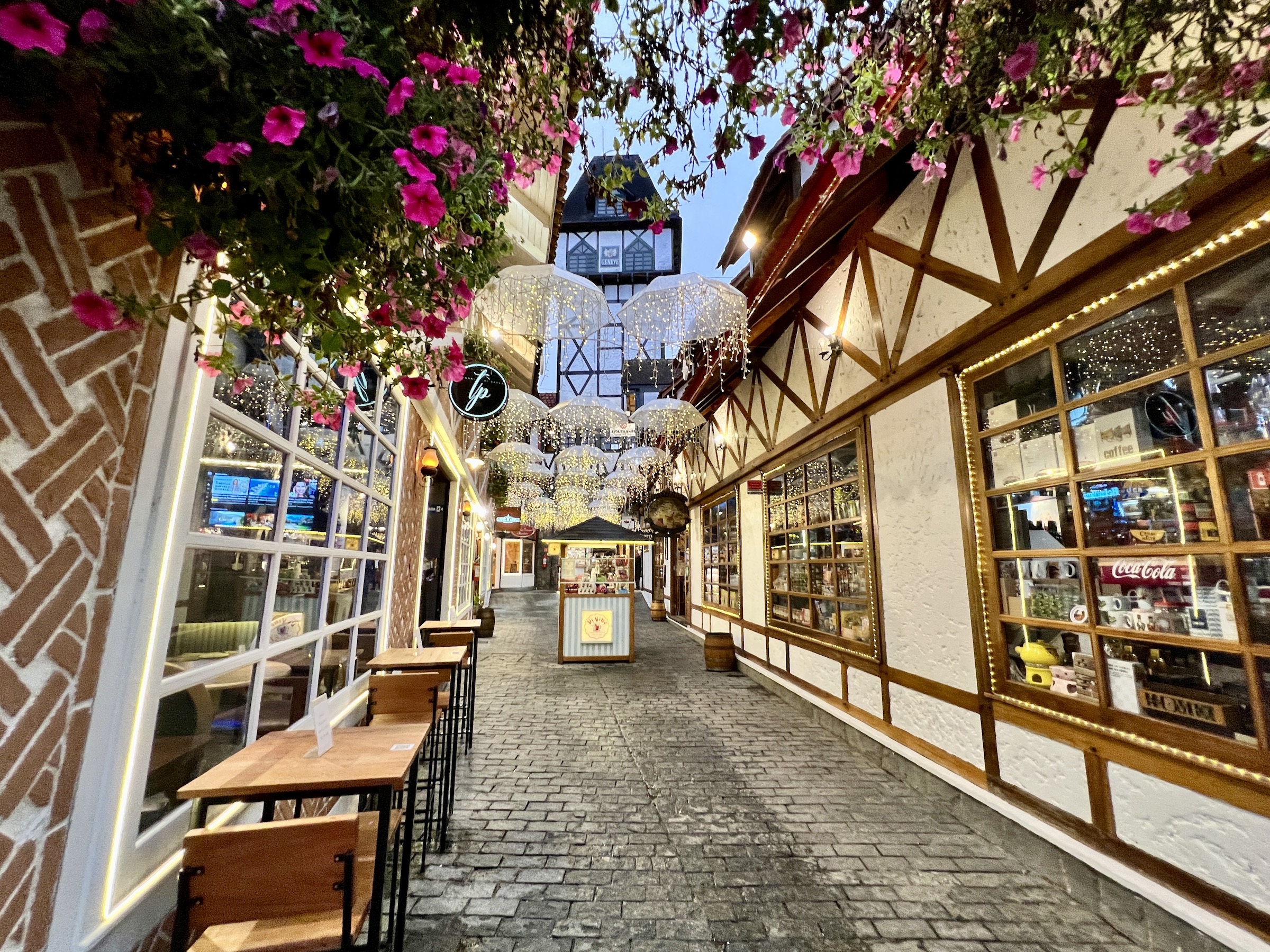 Imagem de uma rua de Campos do Jordão como opção de viagem para o dia dos namorados