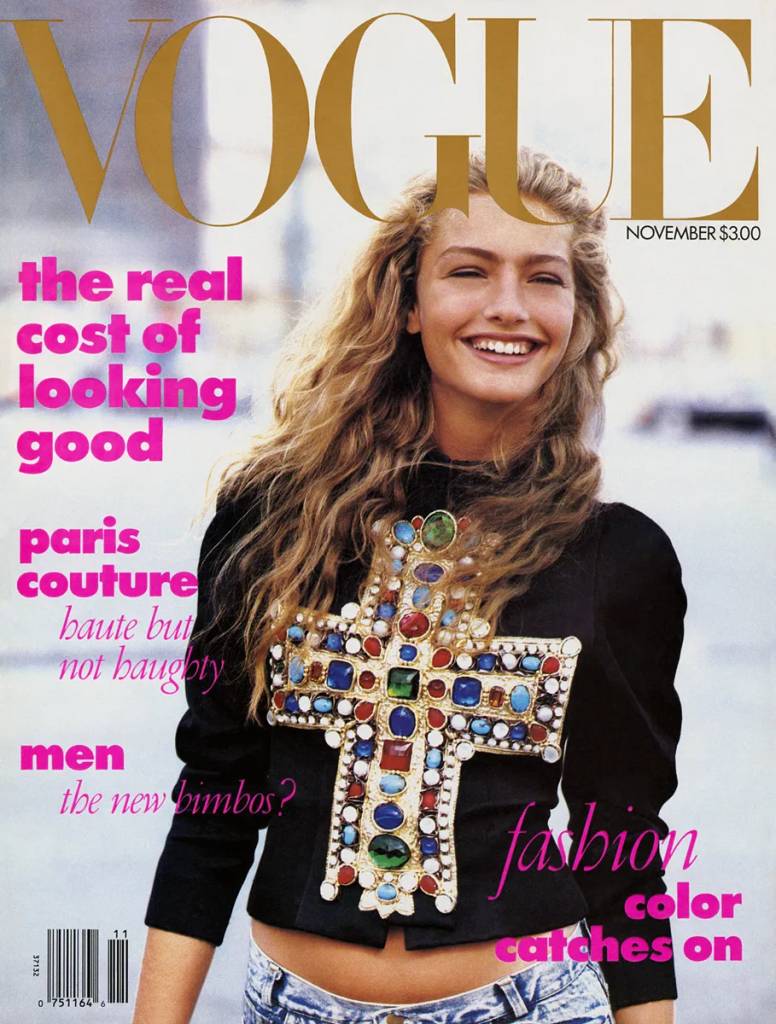 capa-vogue-1988-michaela-bercu Capa da Vogue americana com Michaela Bercu, em novembro de 1988.