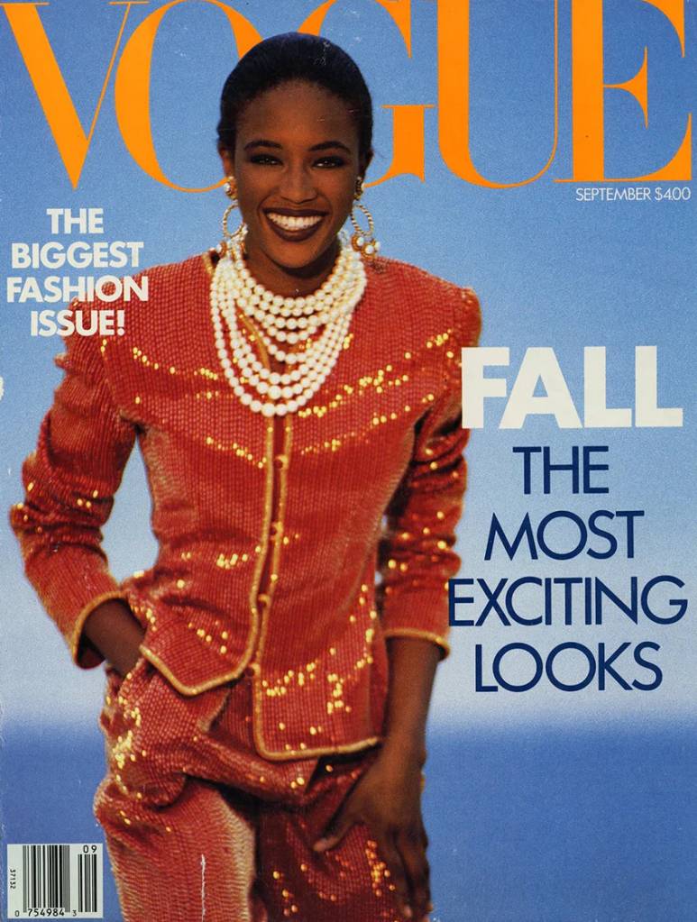 naomi-campbell-capa-vogue Naomi Campbell na capa da edição de setembro da Vogue, em 1988.