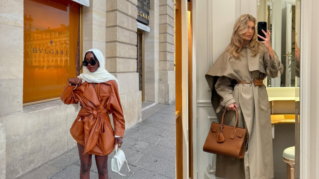 Imagem de mulheres com roupas volumosas no inverno