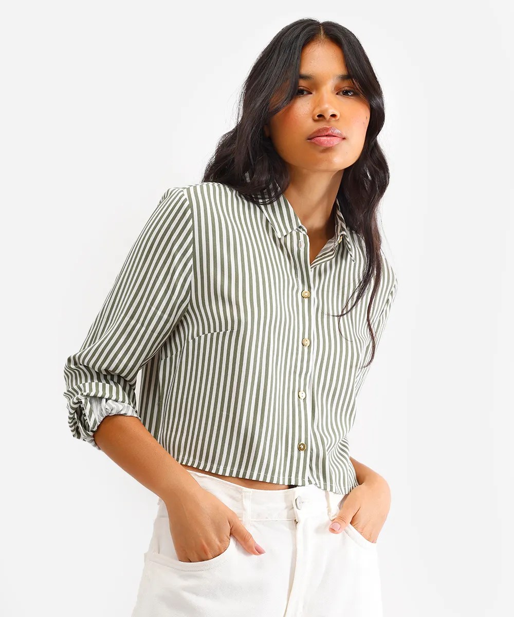 Camisa listrada verde