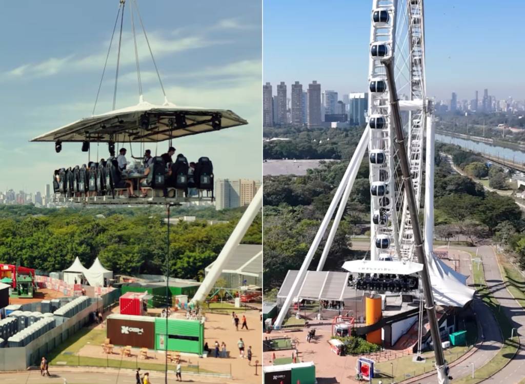 dinner-in-the-sky-plataforma (3) Roda-gigante e parque Cândido Portinari também fazem parte da vista do Dinner in the Sky, em São Paulo