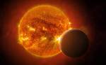 Planeta Mercúrio e Sol.