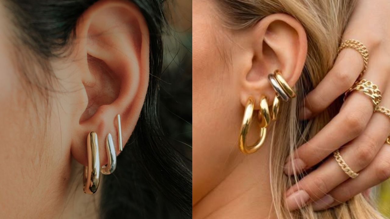 Para combinar acessórios de duas cores, escolha peças com o mesmo acabamento.