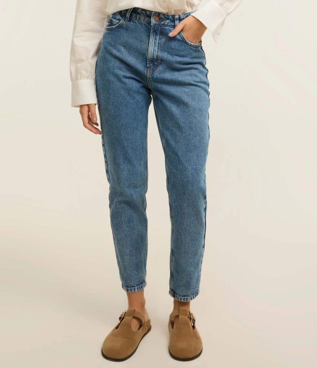 Calça jeans reta azul