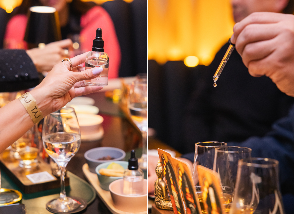 Conta-gotas serve para adicionar água ao uísque e liberar novos aromas da bebida