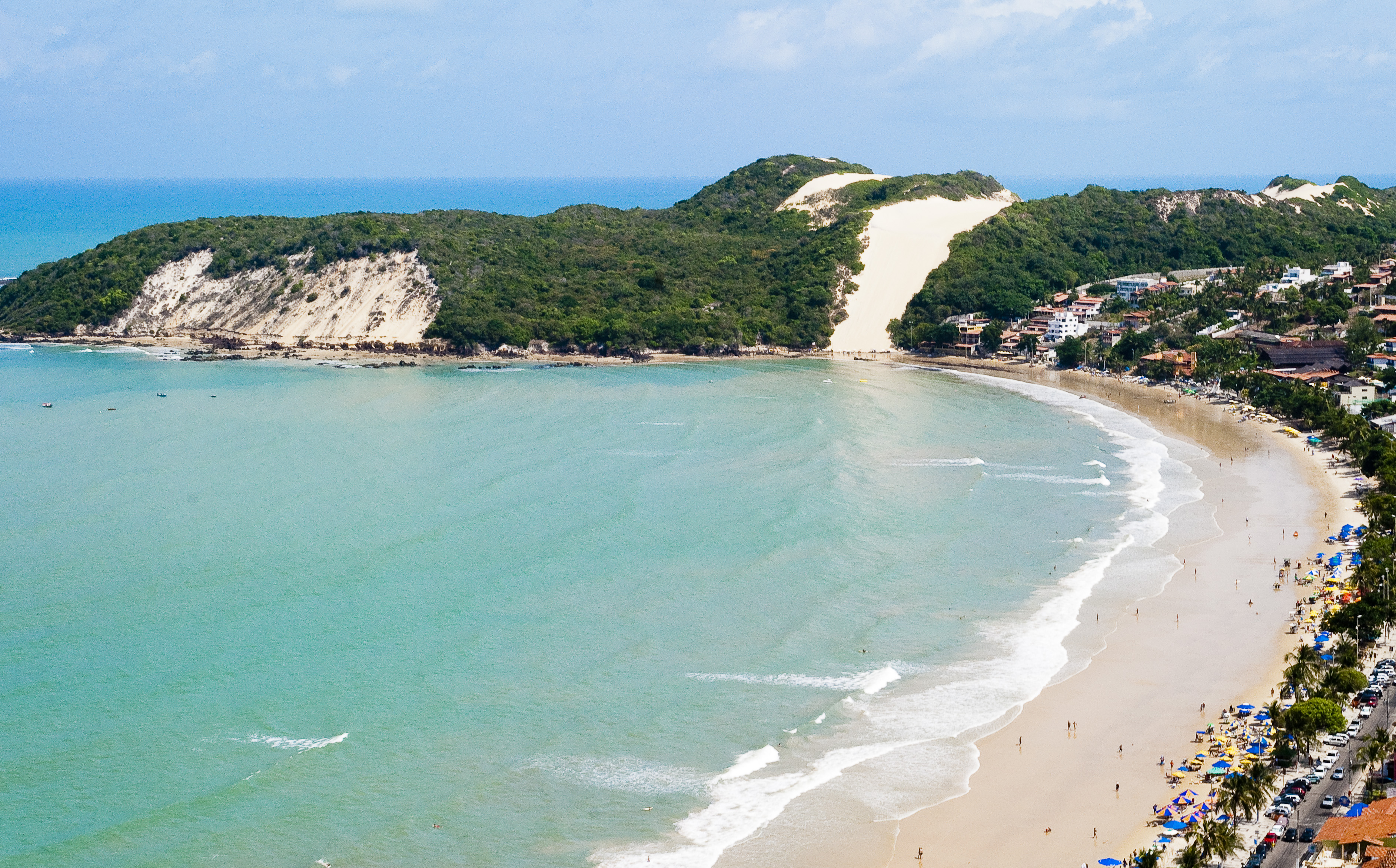 Imagema aerea da praia e das dunas na cidade de Natal